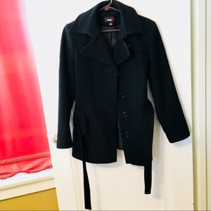 Women’s Small Black Wool Blend Pea Coat